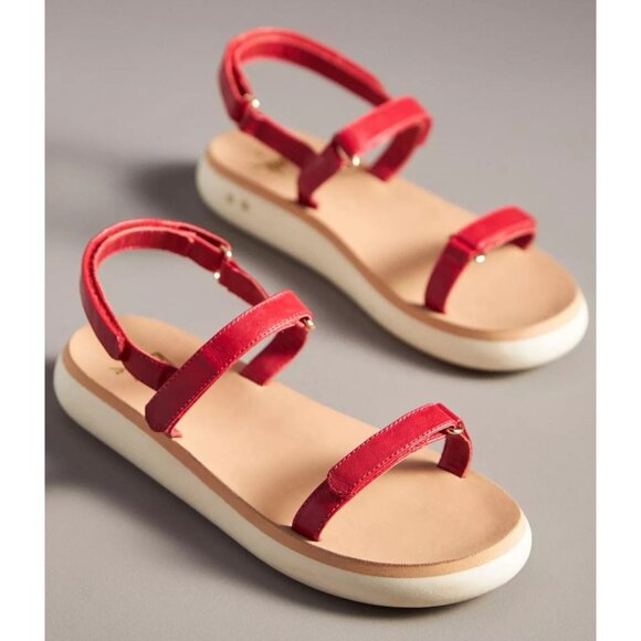 NEW w/Box Beek Tyto Bright Red Strappy Platform Sandals Size 8